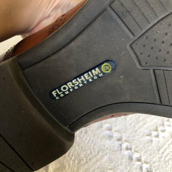 Florsheim Comfortech Ortholite Wingtip Single Shoe 10D Brown Leather Right - Picture 9 of 11